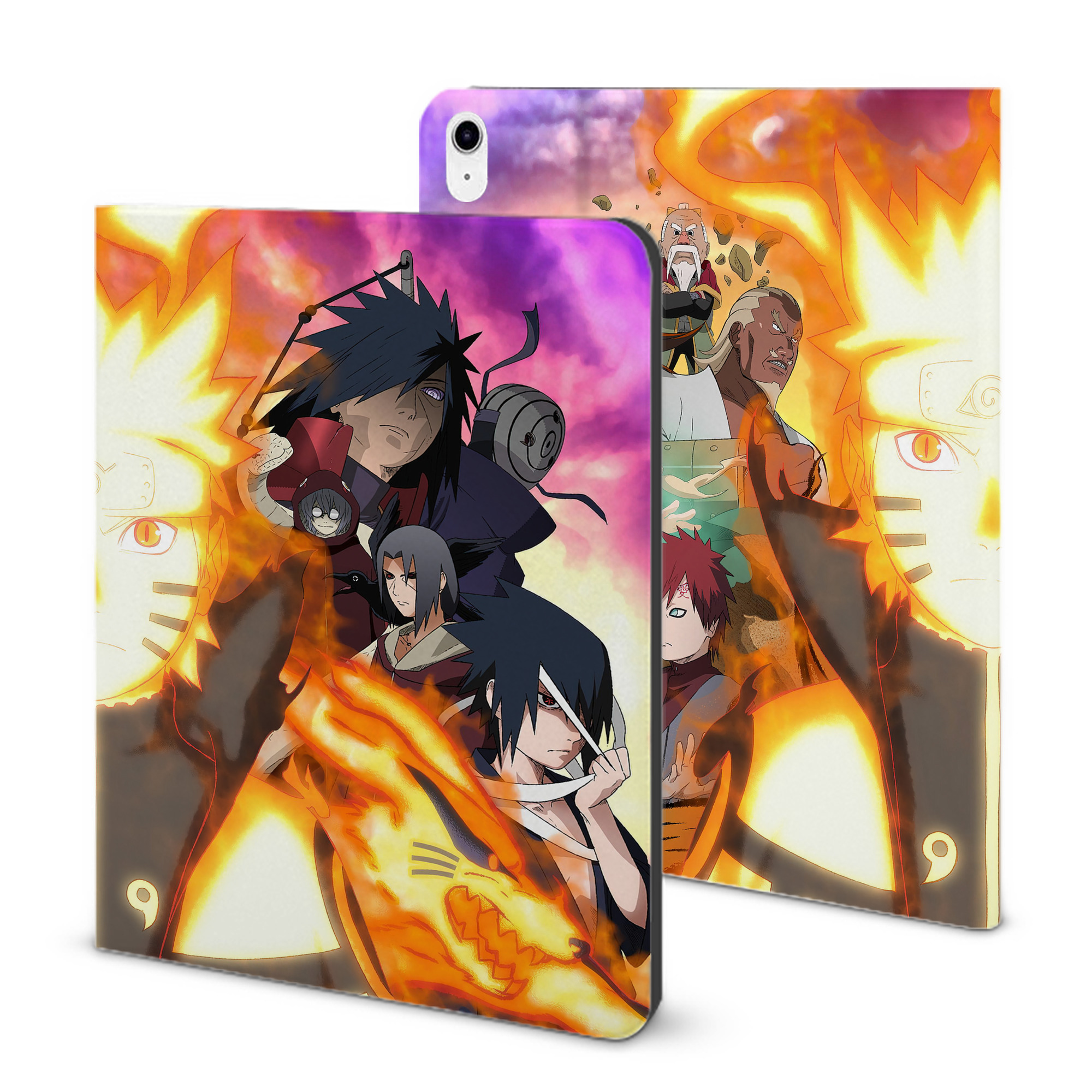 （画像用） NARUTO -ナルト- NARUTO -ナルト- 疾風伝 IPad ケース ブック型 PUレザー TPU 耐衝撃 軽量 薄型 ペン収納なし 全面保護 IPad 各モデル対応